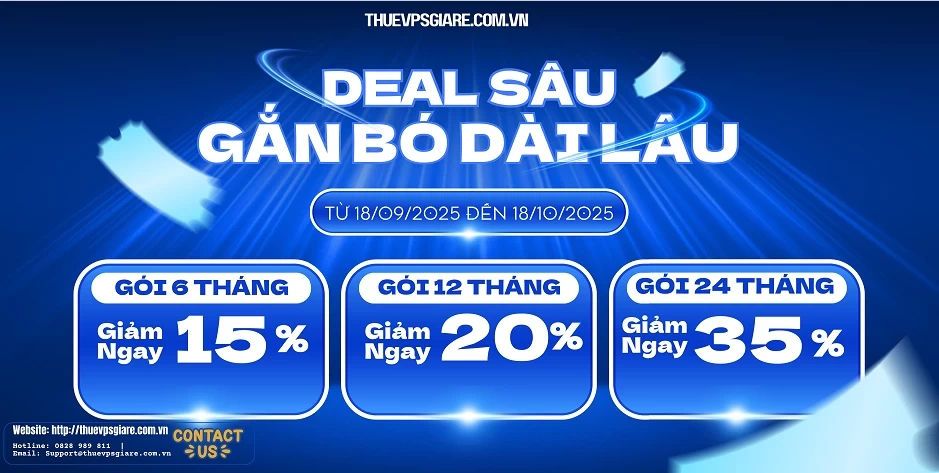 Giảm giá lên đến 35% khi thuê VPS gói dài hạn