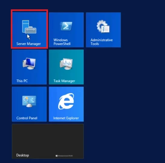 Truy cập v&agrave;o Server Manager