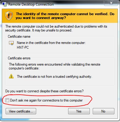 Thông báo sau khi nhập password click chọn OK