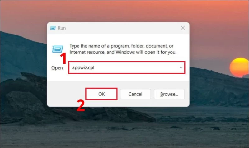 Runtime Error là gì? Nguyên nhân & Cách sửa lỗi thời gian chạy 3 Nhấn Window + R, nhập appwiz.cpl và nhấn OK