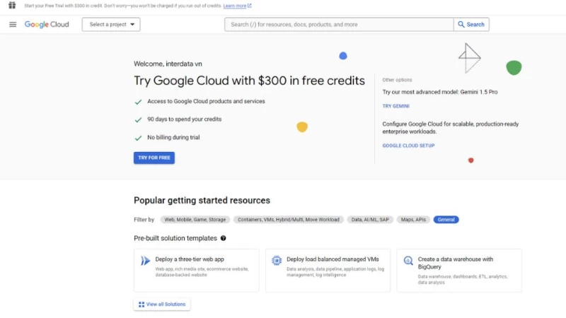 Đăng nhập vào Google Cloud Console